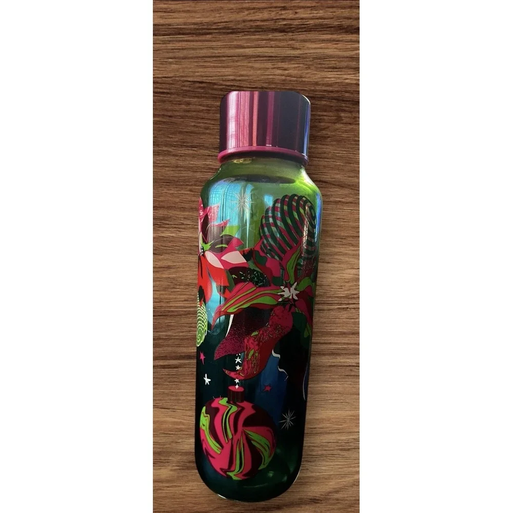 New STARBUCKS 2023 Holiday‎ Christmas Glass Ombre  Cold Tumbler 20oz. Red Blue